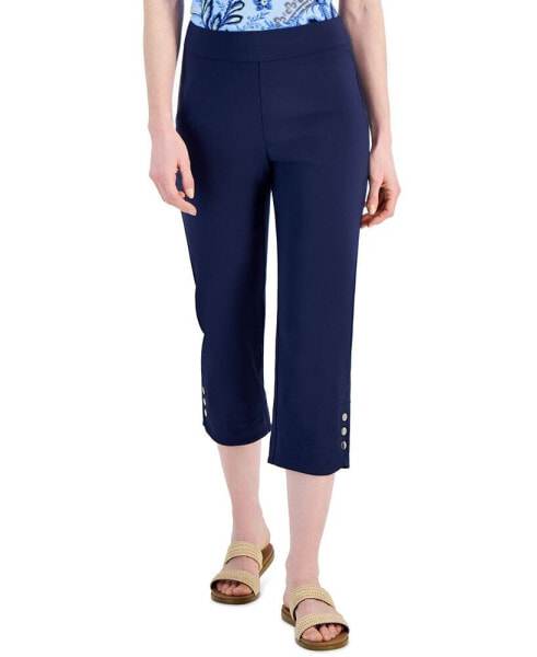Women's Snap-Hem Pull-On Capri Pants, Created for Macy's