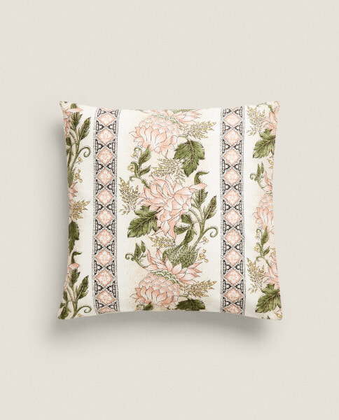 Floral print cushion cover