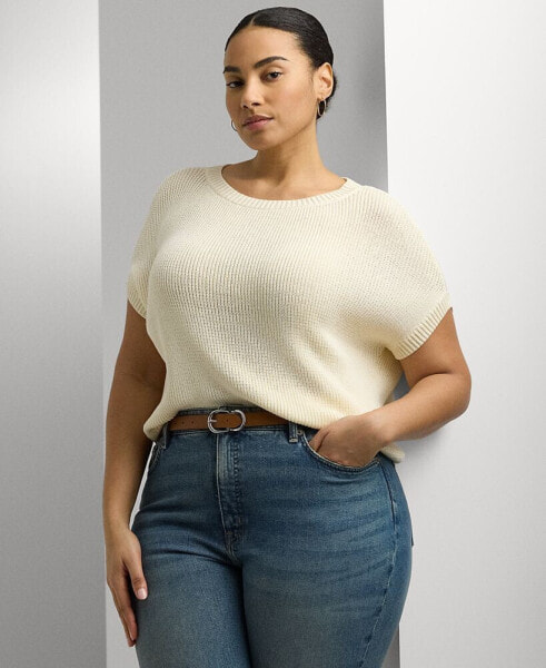 Plus Size Ribbed Crewneck Sweater