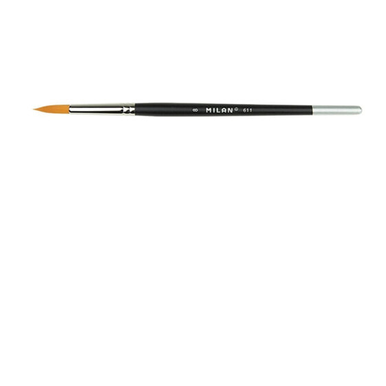 Кисти рисовальные MILAN Polybag 6 премиумные синтетические круглые с короткой ручкой Серия 611 Nº 2