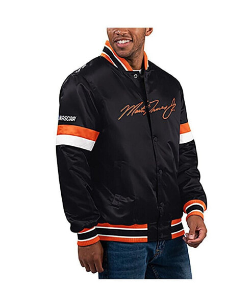 Men's Black Martin Truex Jr Home Game Full-Snap Varsity Jacket
