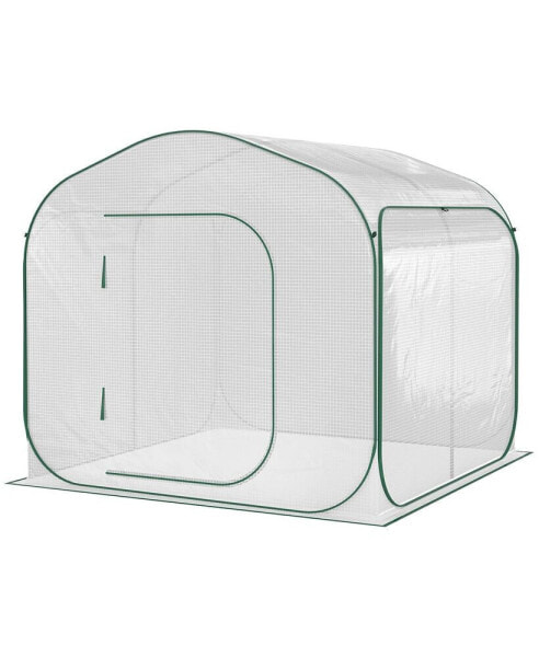 Instant 7' x 6' Backyard Pop-Up Greenhouse, Portable for Plants, White
