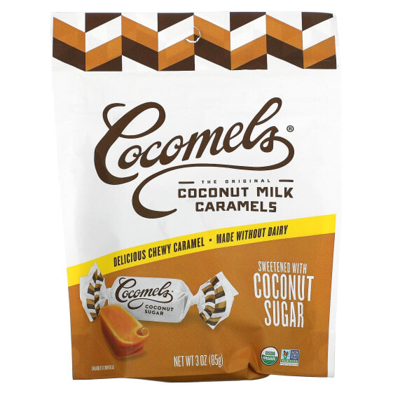 Cocomels, органическая карамель из кокосового молока, натуральный, 100 г (3,5 унции)