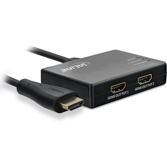 InLine Cable Splitter HDMI 2-port - 4K/60Hz - with USB power cable - 0.5m