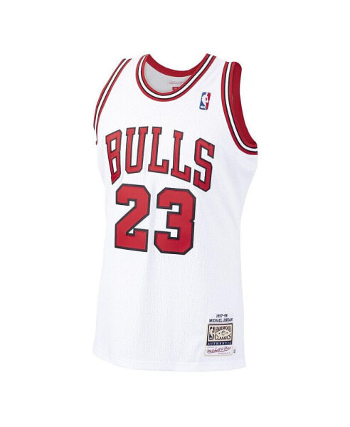 Men's Michael Jordan White Chicago Bulls 1997/98 Hardwood Classics Authentic Jersey