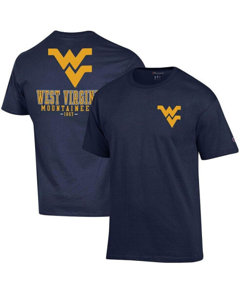 Men's Navy West Virginia Mountaineers Stack 2-Hit T-shirt