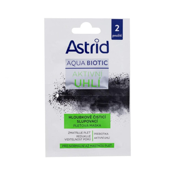 Astrid Aqua Biotic Active Charcoal Cleansing Mask 2x8 ml gesichtsmaske für Frauen