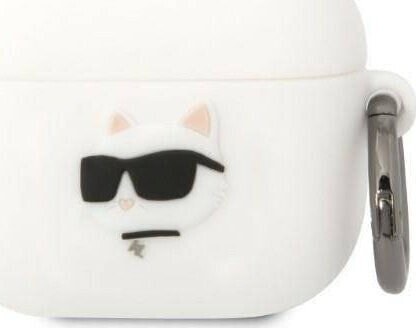 Karl Lagerfeld Etui Karl Lagerfeld KLA3RUNCHH Apple AirPods 3 cover biały/white Silicone Choupette Head 3D