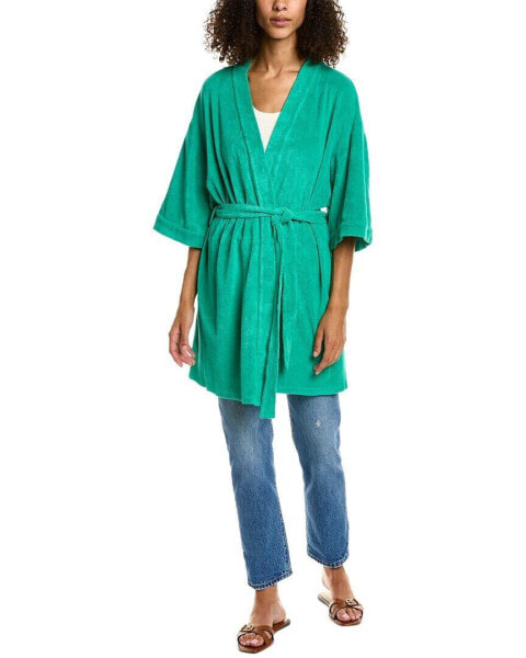 Monrow Terry Cloth Kimono Women's Green Xs