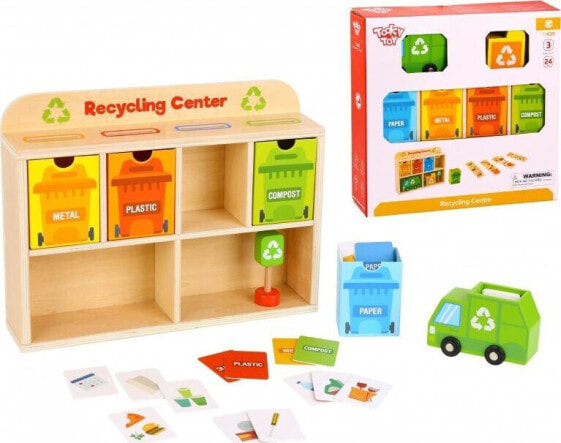 Tooky Toy TOOKY TOY Drewniane Centrum Recyklingu Edukacyjny Sorter