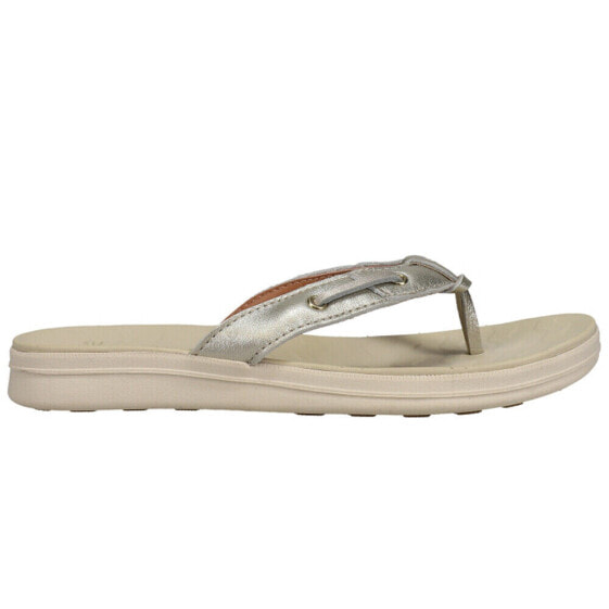 Sperry Adriatic TStrap Skip Lace Flip Flops Womens Grey Casual Sandals STS85186