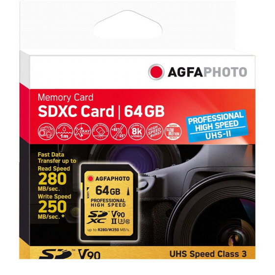 AGFA SDXC UHS II 64GB Professional High Speed U3 V90 memory card