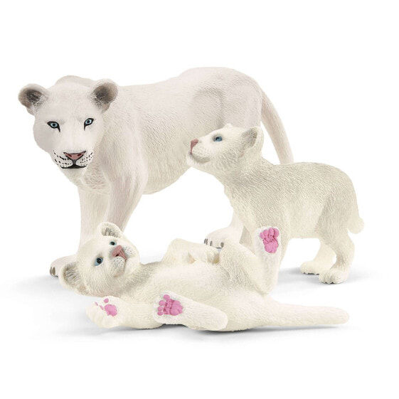 Фигурка Левица с детёнышами Schleich Wild Life - Мальчик/Девочка - 3 года - Пластик - Белый