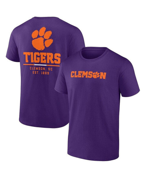 Men's Purple Clemson Tigers Game Day 2-Hit T-shirt