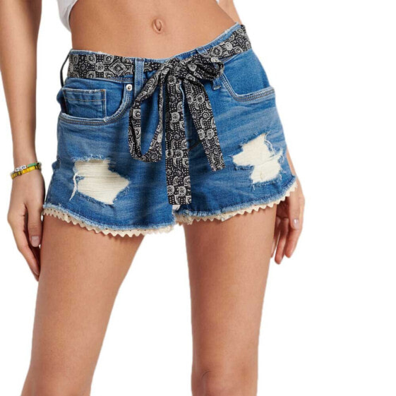 SUPERDRY Lace Hot denim shorts