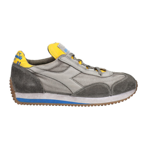 Diadora Equipe H Dirty Stone Wash Evo Lace Up Mens Grey Sneakers Casual Shoes 1