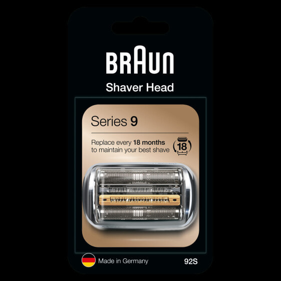 Braun Series 9 92S Electric Shaver Head Replacement Cassette – Silver - Silver - Plastic,Metal - Germany - geschikt voor 9299s - 9296cc - 9295cc - 9291cc - 9290cc - 9280cc - 9260s - 9240s - 9090cc - 9095cc - 9075cc,... - 18 g - 22 mm