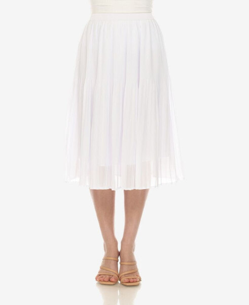 Women's Chiffon Pleated Midi Skirt