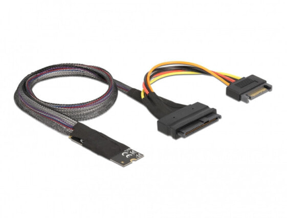 Разъем Delock 62984 - 67-pin M.2 Key M - U.2 SFF-8639/SATA 15-pin - 0.5 м - Черный