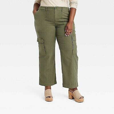 Women's Mid-Rise Utility Cargo Pants - Universal Thread Olive Green 17