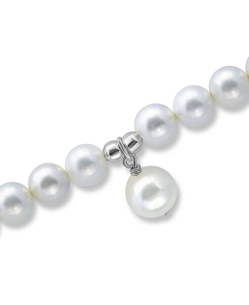 White Shell Pearl Charm Drop with White Shell Pearl Stretch Bracelet