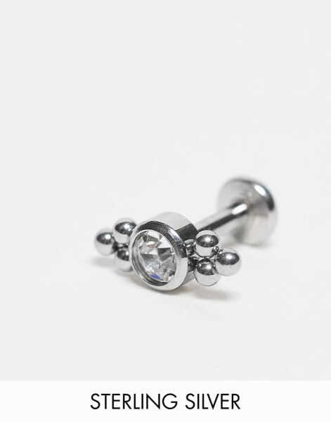 Kingsley Ryan multi ball gem labret earring in sterling silver