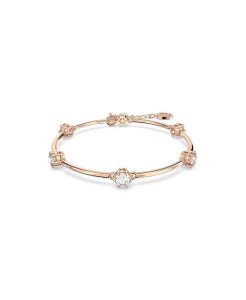 Crystal Constella Bracelet Round Cut White Rose Gold-Tone Plated