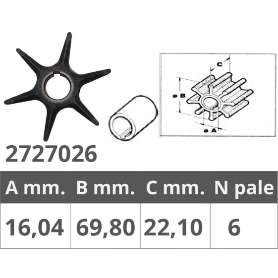 FINNORD Johnson/Evinrude Yamaha 2T 25-40HP 6 Blades Impeller