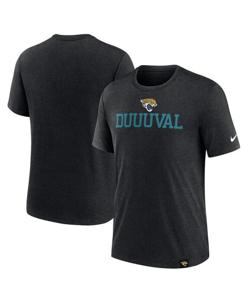 Men's Heather Black Jacksonville Jaguars Blitz Tri-Blend T-Shirt