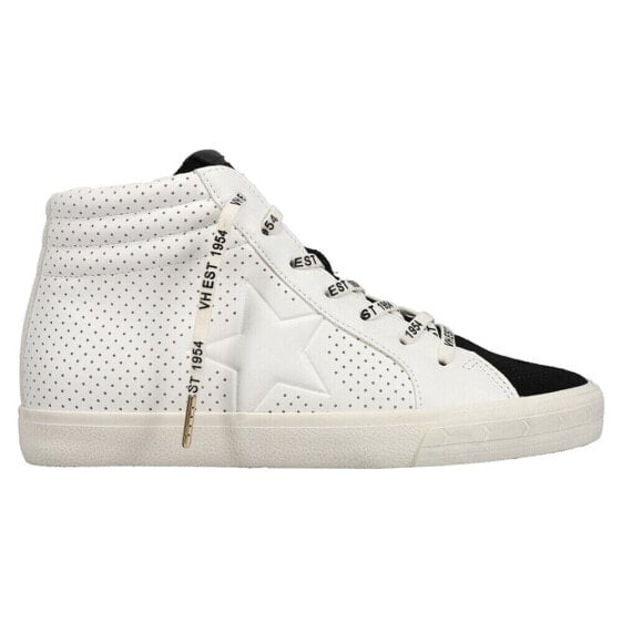 Vintage Havana Lester Perforated High Top Womens White Sneakers Casual Shoes LE