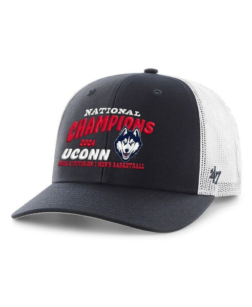 47 Men's Navy/White UConn Huskies 2024 NCAA Men's Basketball National Champions Adjustable Trucker Hat