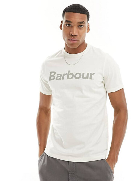 Barbour large logo t-shirt in white