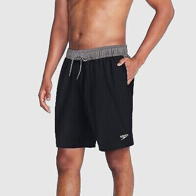 Speedo Men's 5.5" Colorblock Swim Shorts - Gray/Black S