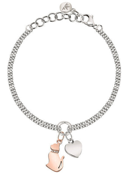 Charming bicolor bracelet Cat&Heart Mascotte SAVL11