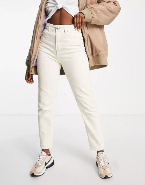 Pull&Bear high waisted mom jean in ecru