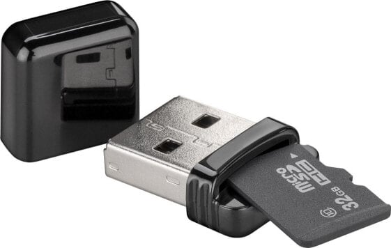 Кард-ридер Goobay MicroSD USB-A 2.0 - 480 Mбит/с - черный 1 шт.
