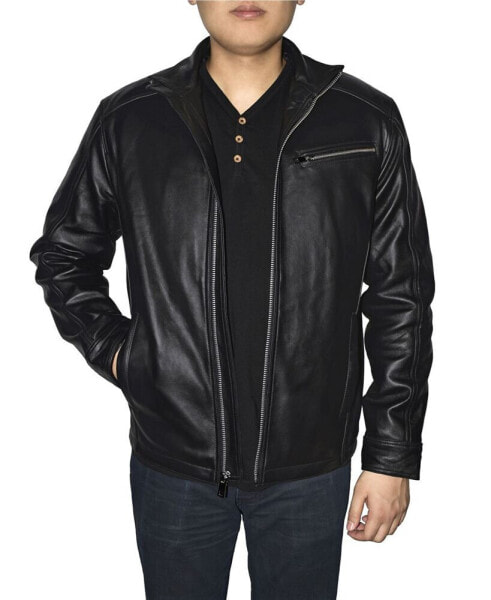 Retro Leather Men's Racing Jacket