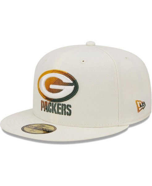 Men's Cream Green Bay Packers Chrome Color Dim 59FIFTY Fitted Hat