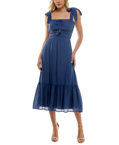 Juniors' Tie-Strap Midi Dress