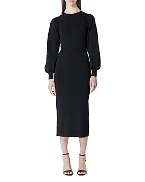 The Kooples Long Knit Dress with Elastic Waist Black 0 US XXS