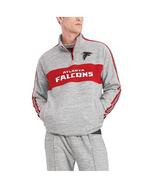 Men's Heathered Gray Atlanta Falcons Mario Quarter-Zip Jacket