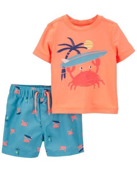 Baby 2-Piece Crab Rashguard Swim Set 3M