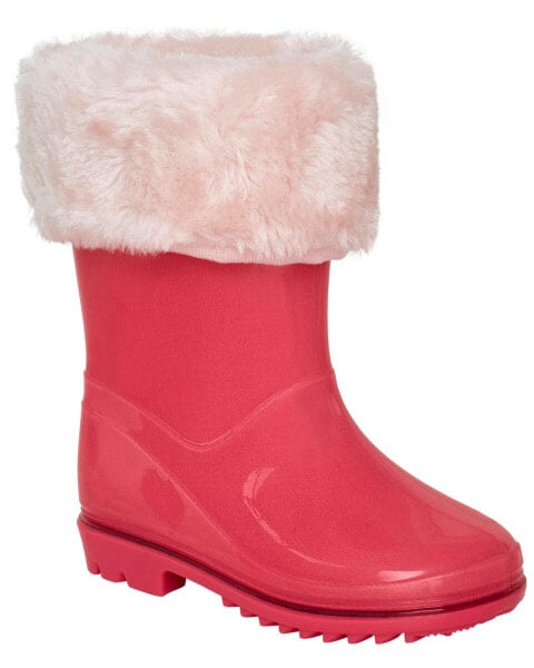 Toddler Faux Fur-Lined Rain Boots 12