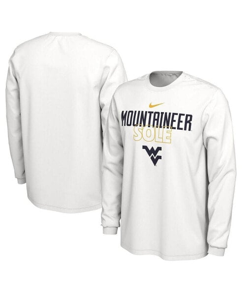 Men's White West Virginia Mountaineers On Court Long Sleeve T-shirt