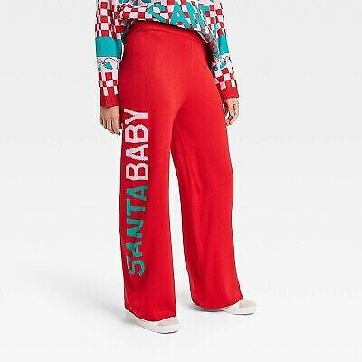 Women's Santa Baby Graphic Sweater Pants - Red S
