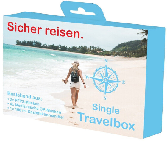 Single Travelbox Set bestehend aus: FFP2-, OP-Masken und Händedesinfektion