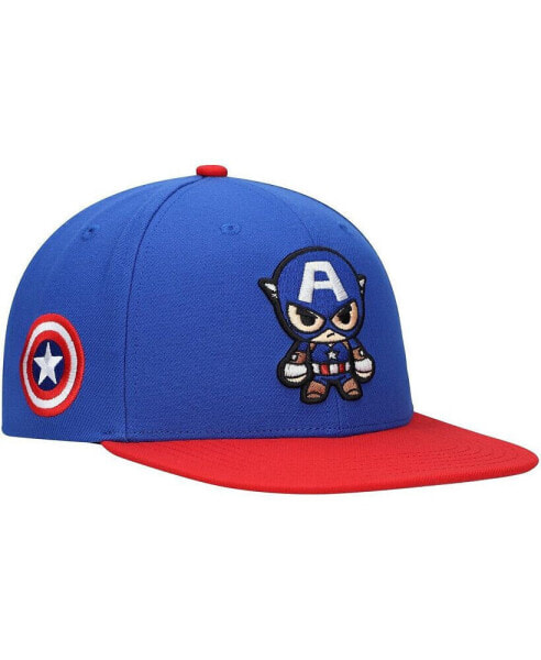 Big Boys and Girls Blue Captain America Character Snapback Hat