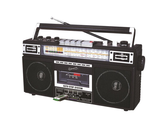 Supersonic SC-3201BT-BK Retro 4-band Radio And Cassette Player With Bluetooth