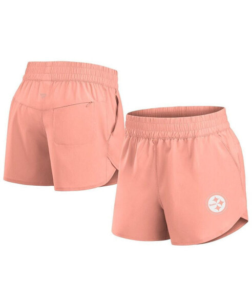 Women's Coral Pittsburgh Steelers Front Office Woven Shorts