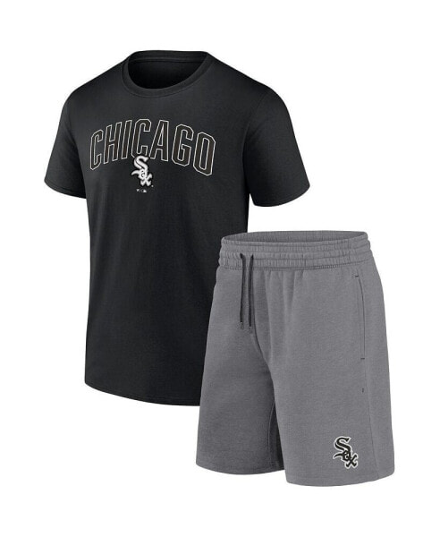 Men's Black, Heather Gray Chicago White Sox Arch T-shirt and Shorts Combo Set
